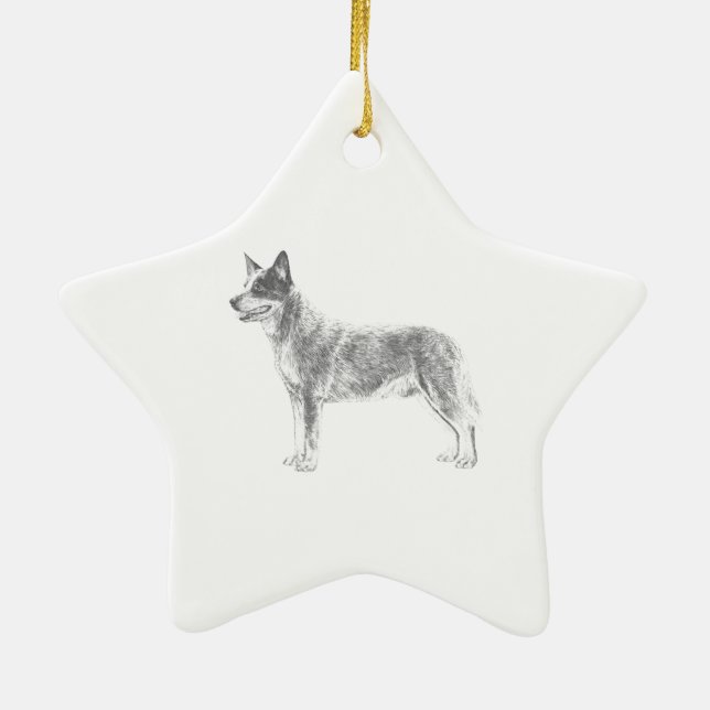 Australian Cattle Dog Ceramic Tree Decoration (Back)
