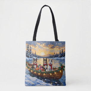Australian Cattle Dog Christmas Boat Holiday Tote Bag