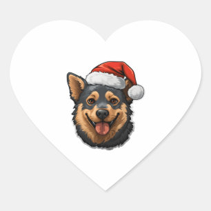 Australian Cattle Dog Christmas Design Heart Sticker
