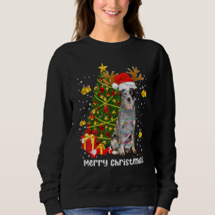 Australian Cattle Dog Christmas Light Tree Santa X Sweatshirt