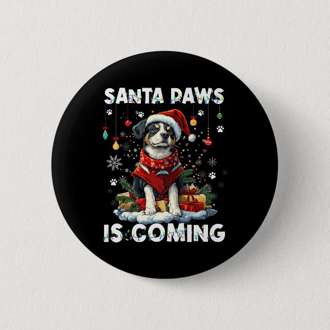 Australian Cattle Dog Christmas Tree Decorations D 6 Cm Round Badge (Front)