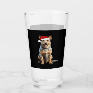 Australian Cattle Dog Christmas Tree Dog Puppy Wat Glass