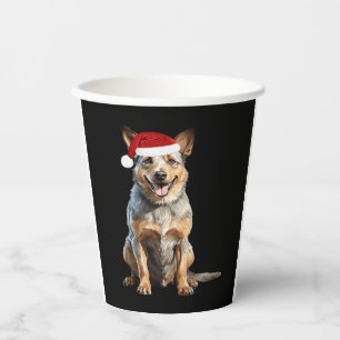 Australian Cattle Dog Christmas Tree Dog Puppy Wat Paper Cups