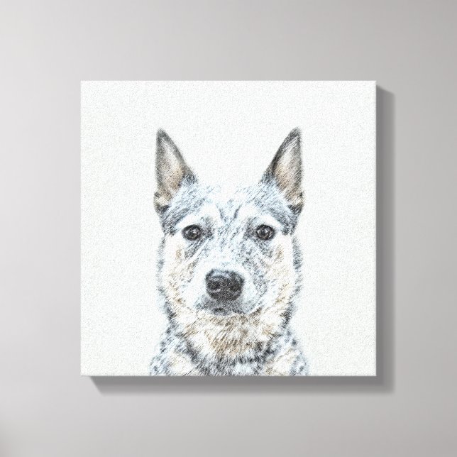 Australian Cattle Dog - Cute Original Dog Art Canvas Print (Front)