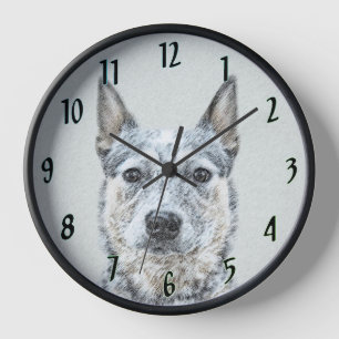 Australian Cattle Dog - Cute Original Dog Art Clock