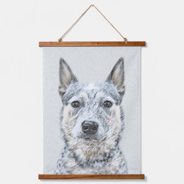 Australian Cattle Dog - Cute Original Dog Art Hanging Tapestry (Front)