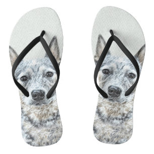Australian Cattle Dog - Cute Original Dog Art Jandals
