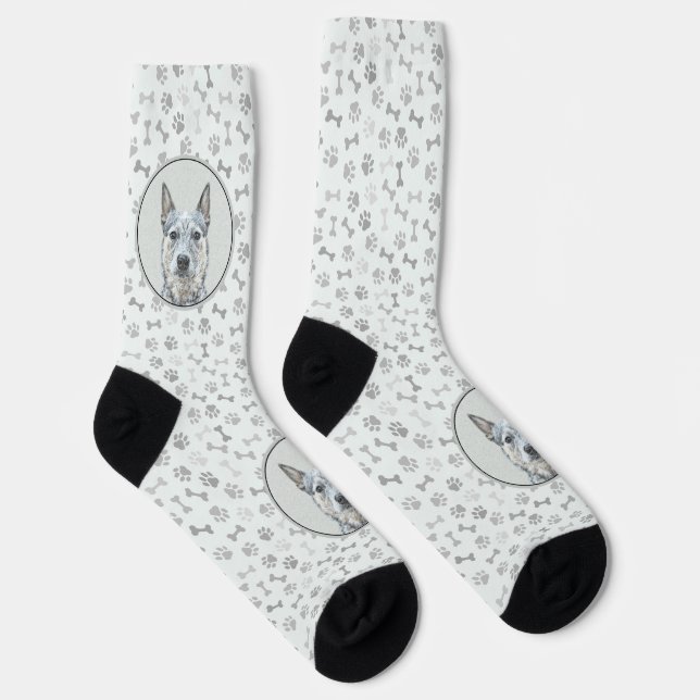 Australian Cattle Dog - Cute Original Dog Art Socks (Right)
