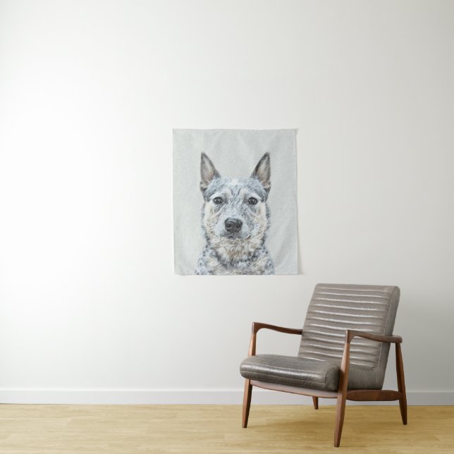 Australian Cattle Dog - Cute Original Dog Art Tapestry (In Situ)
