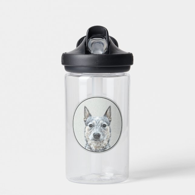 Australian Cattle Dog - Cute Original Dog Art Water Bottle (Front)