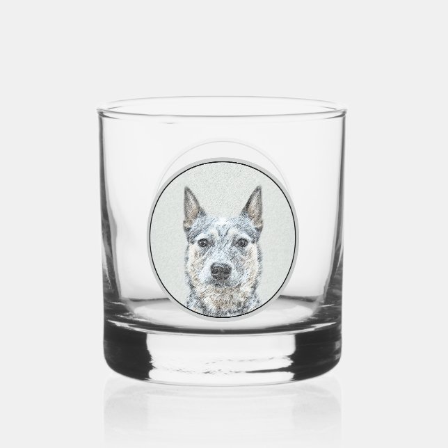Australian Cattle Dog - Cute Original Dog Art Whiskey Glass (Front)