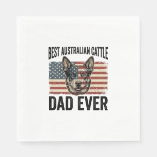 Australian Cattle Dog Dad Patriotic Vintage Shirt  Napkin