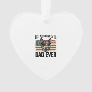 Australian Cattle Dog Dad Patriotic Vintage Shirt Ornament