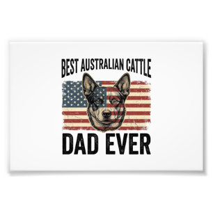 Australian Cattle Dog Dad Patriotic Vintage Shirt Photo Print
