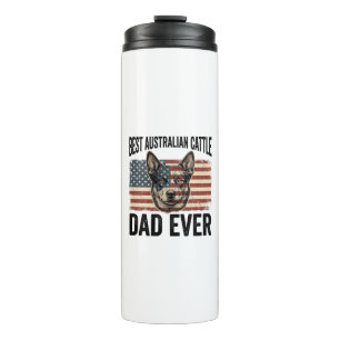 Australian Cattle Dog Dad Patriotic Vintage Shirt Thermal Tumbler