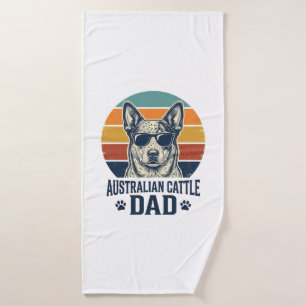 Australian Cattle Dog Dad Vintage Sunset Shirt_1 Bath Towel