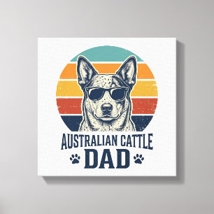 Australian Cattle Dog Dad Vintage Sunset Shirt_1 Canvas Print