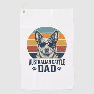 Australian Cattle Dog Dad Vintage Sunset Shirt_1 Golf Towel