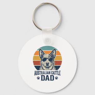 Australian Cattle Dog Dad Vintage Sunset Shirt_1 Key Ring