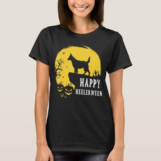 Australian Cattle Dog Full Moon Red Blue Heeler Ha T-Shirt (Front)