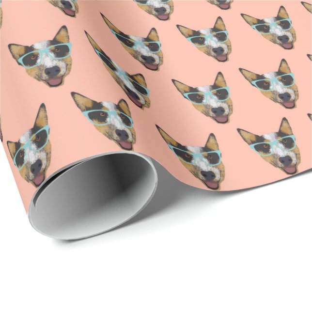 Australian cattle Dog glasses wrapping paper (Roll Corner)