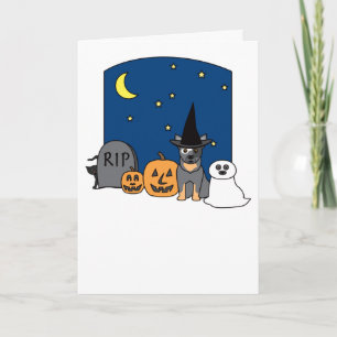 Australian Cattle Dog Halloween Card