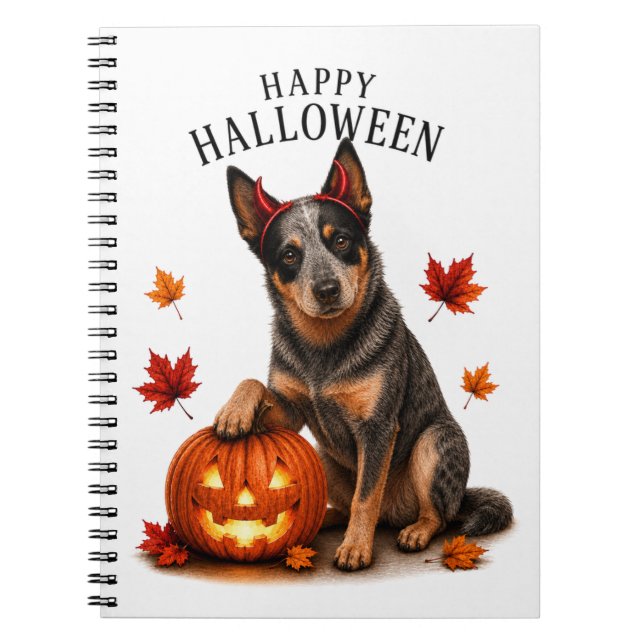 Australian Cattle Dog Halloween Devil Dog Notebook (Front)