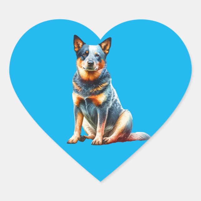 Australian Cattle Dog Heart Sticker (Front)