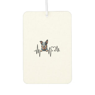 Australian Cattle Dog Heartbeat Ecg Heart Paw Car Air Freshener