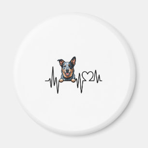 Australian Cattle Dog Heartbeat Ecg Heart Paw Magnet