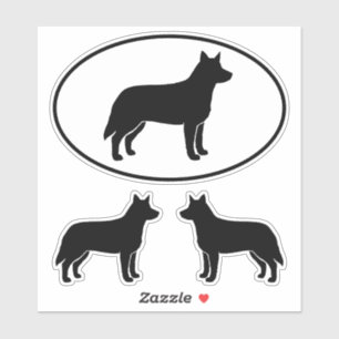 Australian Cattle Dog Heeler Silhouette Stickers