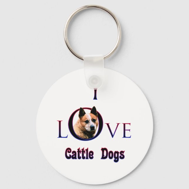 Australian Cattle Dog I Love Key Ring (Front)