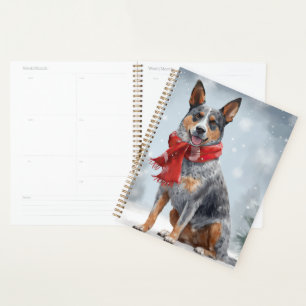 Australian Cattle Dog in Snow Christmas  Planner