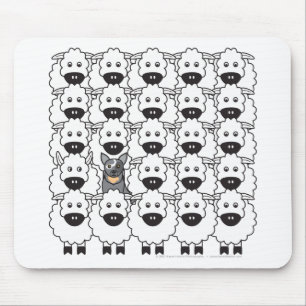 Australian Cattle Dog in the Sheep Mouse Pad