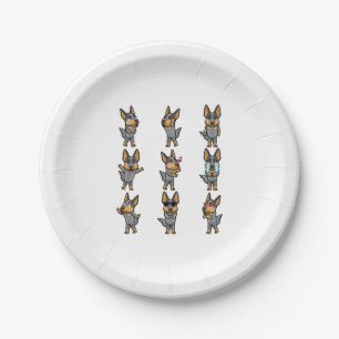 Australian Cattle Dog Kawaii Emoticon Paper Plate