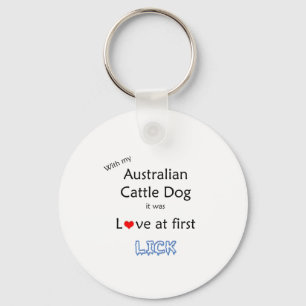 Australian Cattle Dog Lick Design Key Ring