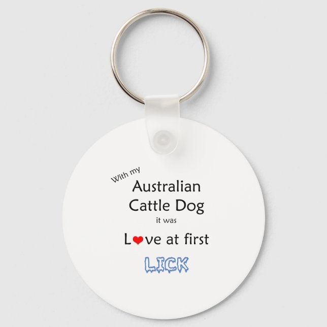 Australian Cattle Dog Lick Design Key Ring (Front)