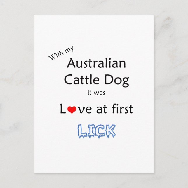 Australian Cattle Dog Lick Design Postcard (Front)