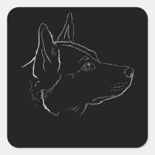 Australian Cattle Dog    Line Art   Gift Idea Square Sticker