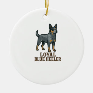 Australian Cattle Dog Loyal Blue Heeler Ceramic Tree Decoration