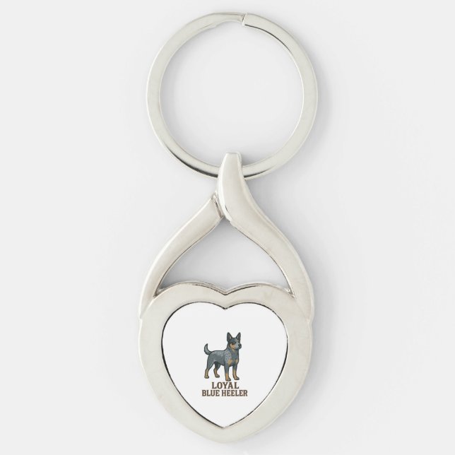 Australian Cattle Dog Loyal Blue Heeler Key Ring (Front)