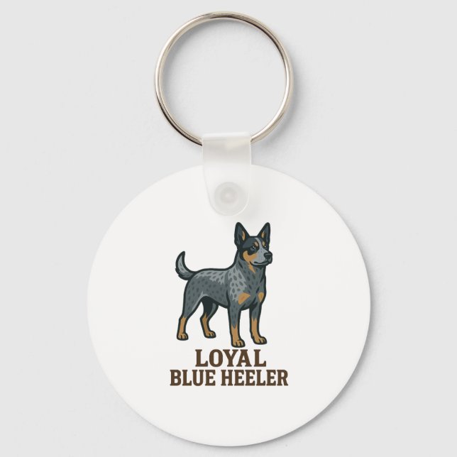 Australian Cattle Dog Loyal Blue Heeler Key Ring (Front)