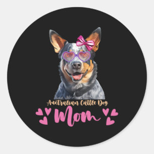 Australian Cattle Dog Mum Mothers Day Lover Dog Classic Round Sticker