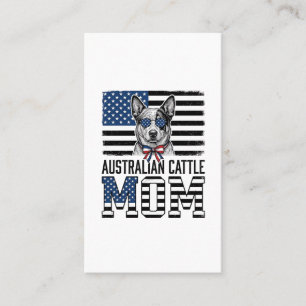 Australian Cattle Dog Mum Patriotic Vintage Shirt_ Business Card
