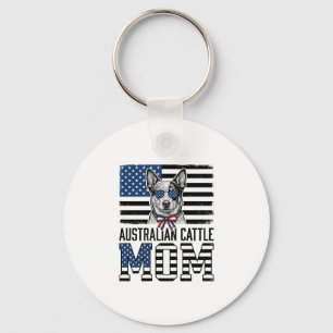 Australian Cattle Dog Mum Patriotic Vintage Shirt_ Key Ring