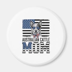 Australian Cattle Dog Mum Patriotic Vintage Shirt_ Magnet