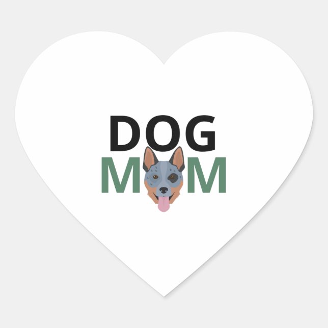 Australian cattle dog mum Premium Heart Sticker (Front)