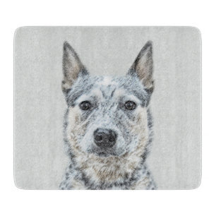 Australian Cattle Dog Painting - Cute Original Art Cutting Board