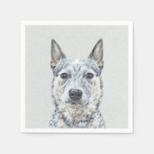 Australian Cattle Dog Painting - Cute Original Art Napkin