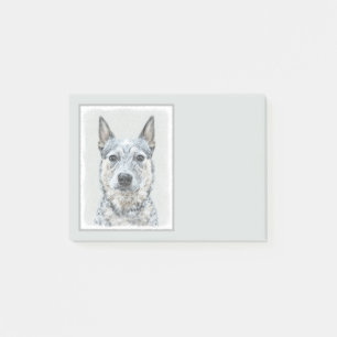 Australian Cattle Dog Painting - Cute Original Art Post-it Notes